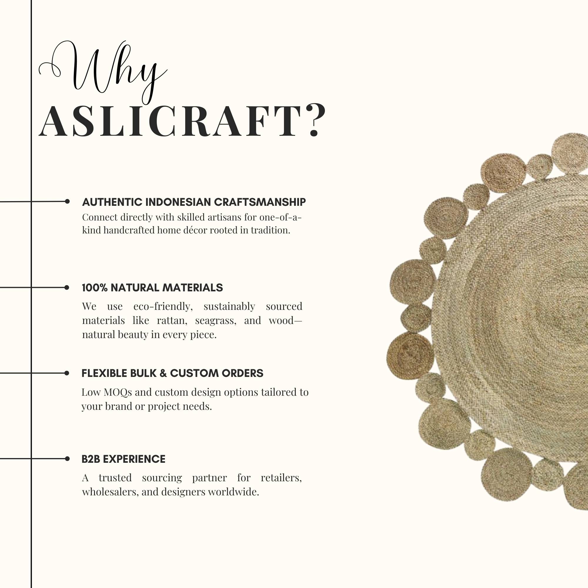 Artisan-Crafted Natural Rug – Eco-Friendly Decorative Piece for Modern Spaces – Wholesale - Image 3