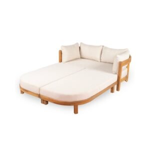 Handcrafted Aluminum Sun Bed – HDPE Synthetic Rattan & Outdoor Fabric, Made in Indonesia (Wholesale) Handcrafted Aluminum Sun Bed – HDPE Synthetic Rattan & Outdoor Fabric, Made in Indonesia (Wholesale)