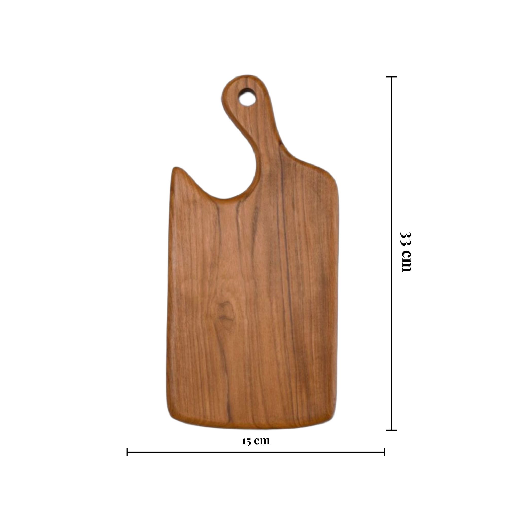 Handmade Teak Wood Cutting Board – Polished Horn Design, Large Cheese and Chopping Board Gift - Wholesale. - Image 3