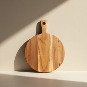 3 Handmade Teak Wood Cutting Board – Polished Horn Design, Large Cheese and Chopping Board Gift - Wholesale.