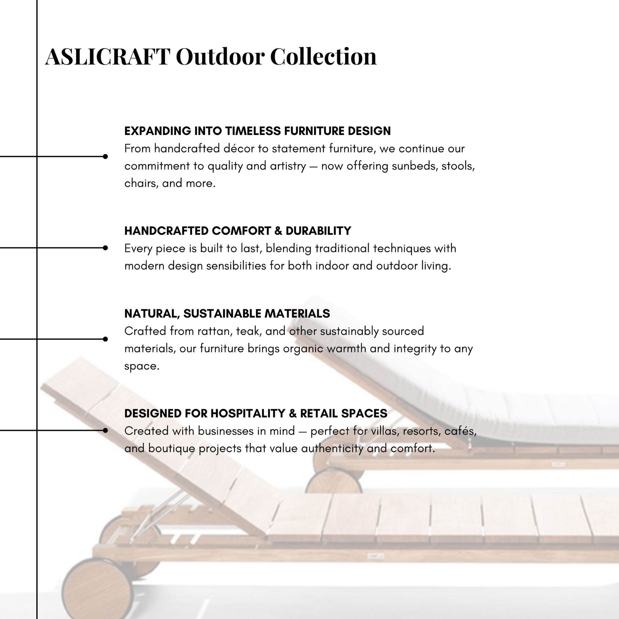 Natural Teak Sun Lounger – Durable Outdoor Furniture for Resorts & Hotels - Wholesale Outdoor Furniture Supplier - Image 6