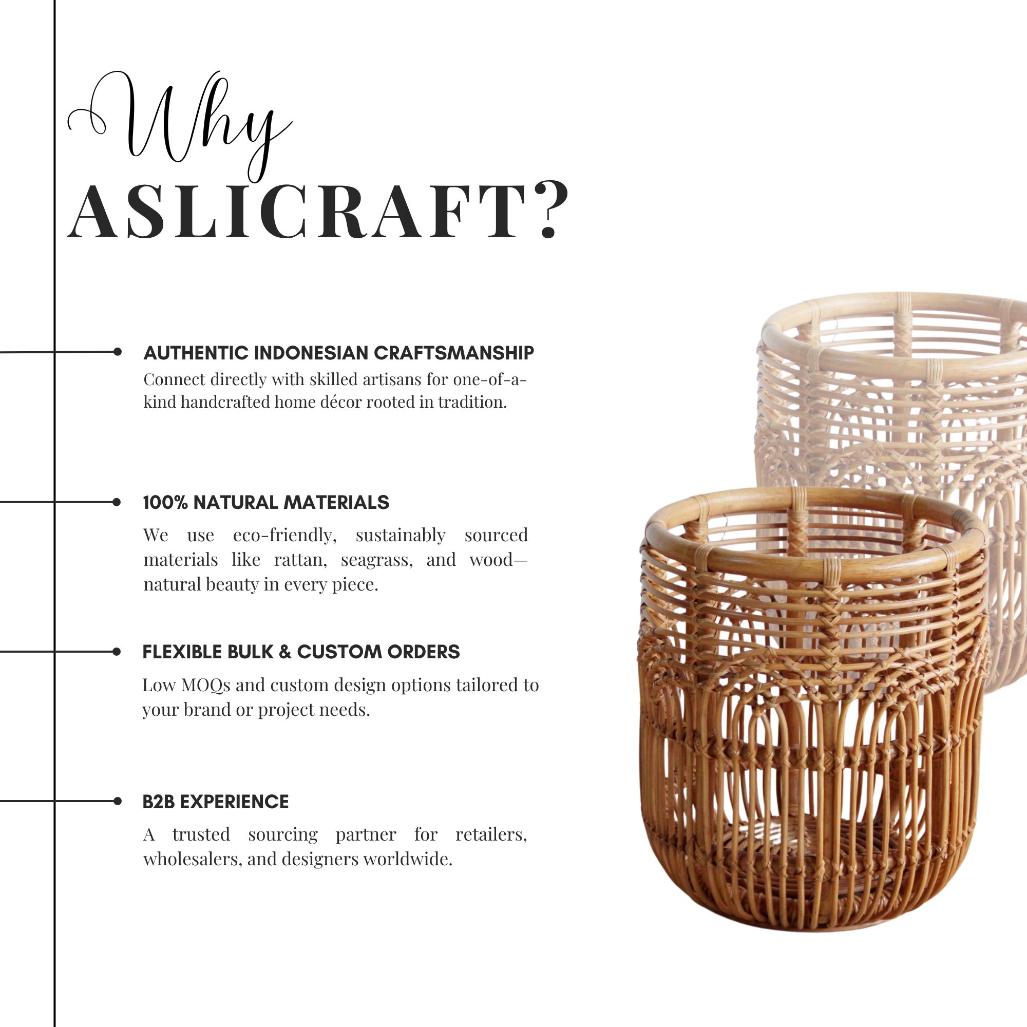 Artisan-Crafted Natural Baskets – Eco-Friendly Decorative Piece for Modern Spaces – Wholesale - Image 3