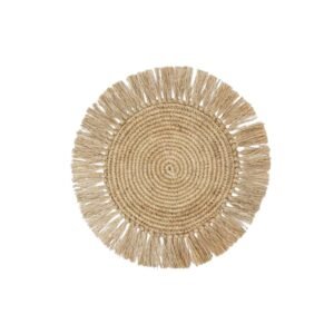 1 Bohemian Round Seagrass Placemat – Handmade from Natural Fibers