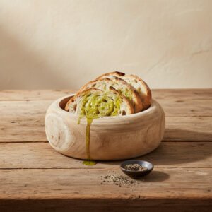 1 Artisan Donut Teak Wood Salad & Fruit Bowl – Eco-Friendly Handmade Kitchenware