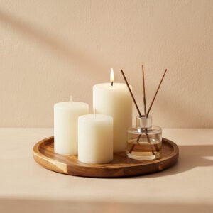 1 Teak Wood Round Plates for Lunch and Dinner-Durable Wooden Dishes & Plates