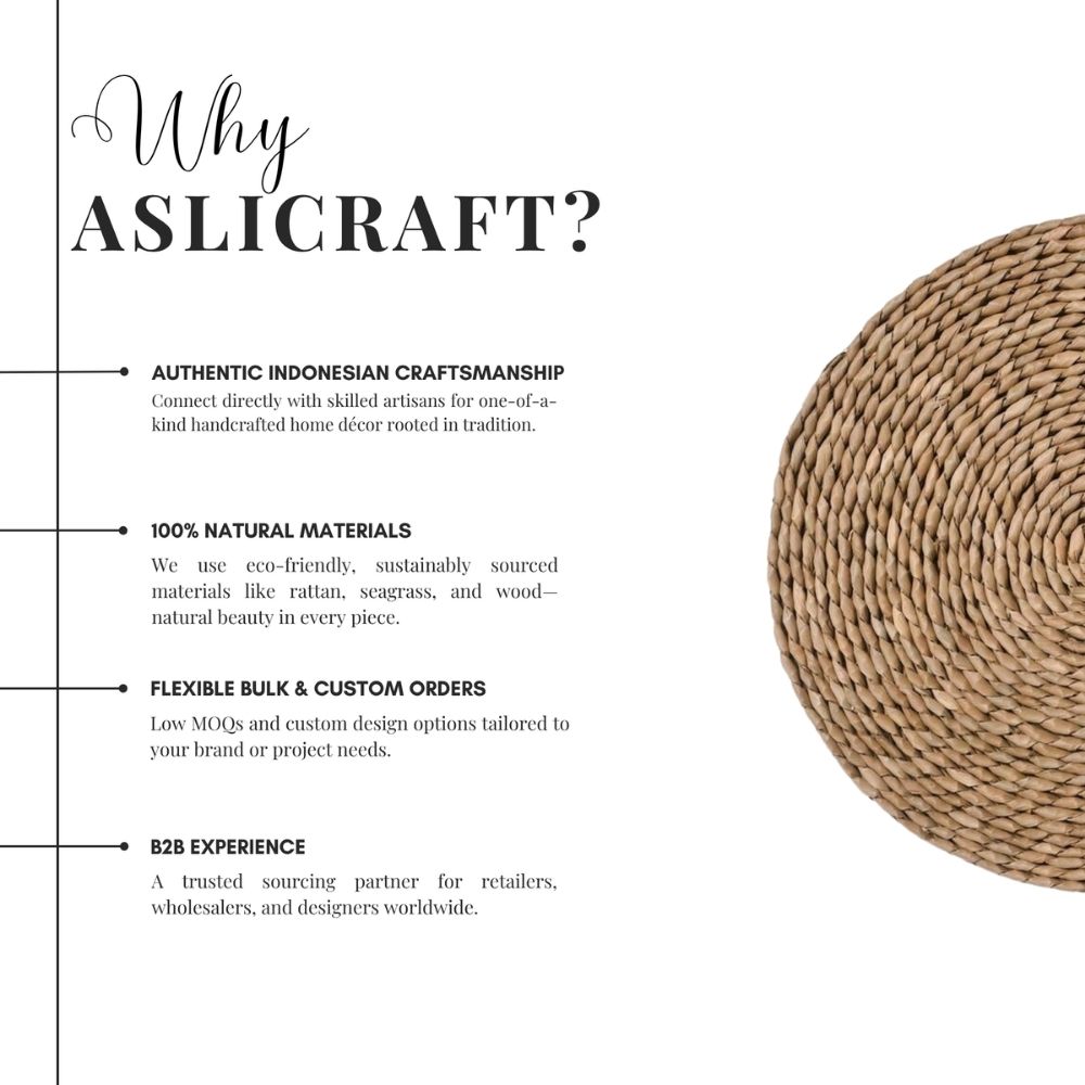 Natural Mendong (natural grass) Fiber Placemat – Handwoven by Indonesian Artisans - Image 3