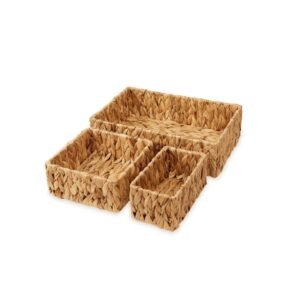 25 Natural Water Hyacinth Organizer Box – Sustainable Handcrafted Basket for Home Styling