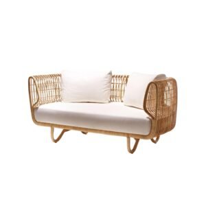 25 Contemporary Indoor/Outdoor Loveseat Sofa Woven Rattan with Includes Sofa Cushions
