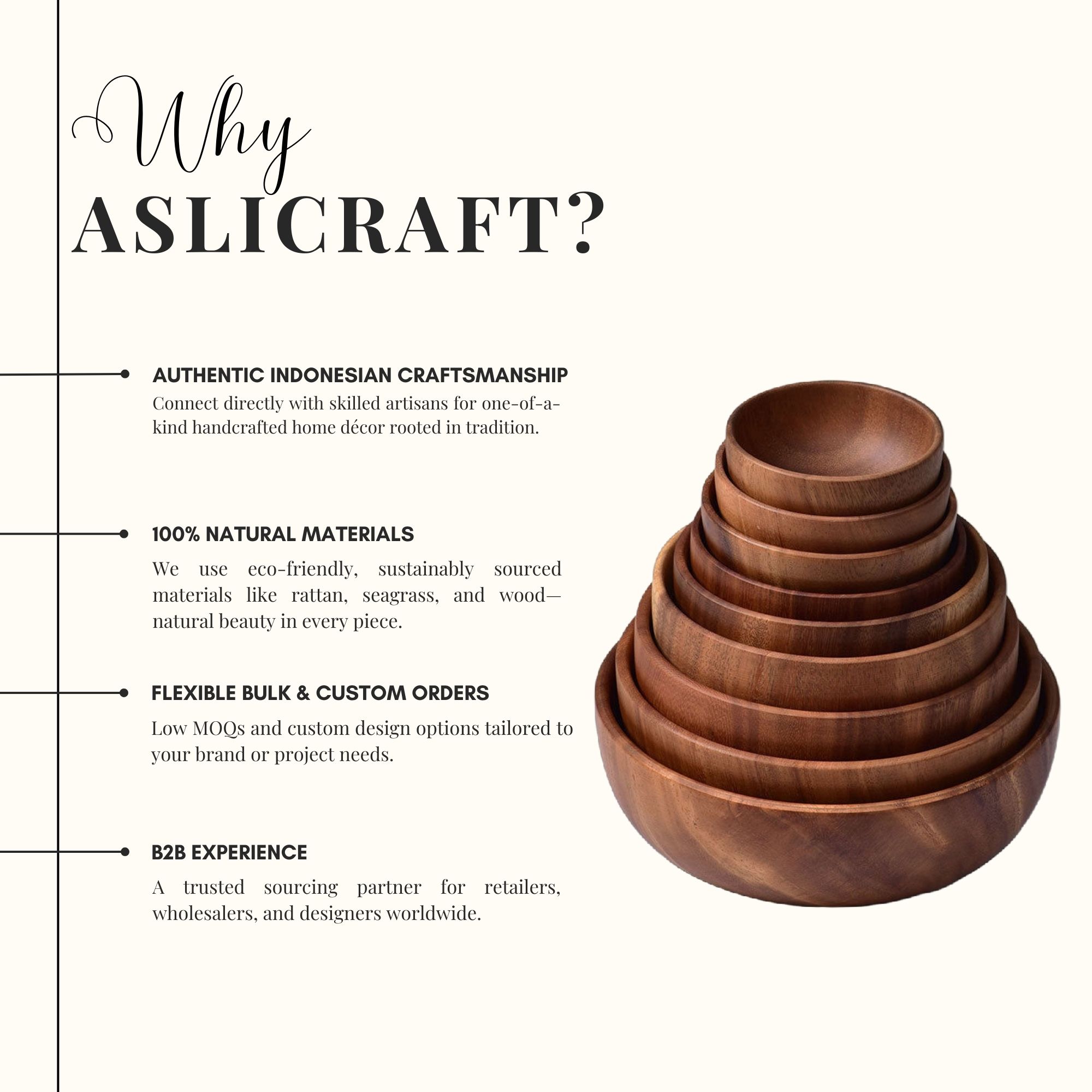 Indonesian Teak Wood Bowl – Handcrafted Natural Wood Serving & Mixing Bowl - Image 3