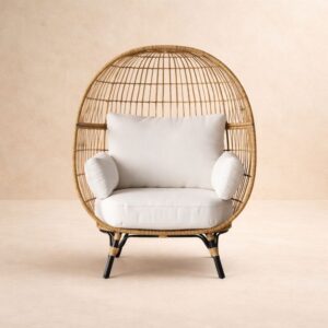 3 Garden Chairs Wicker Egg Chair,Rattan Egg Chair Indoor Outdoor