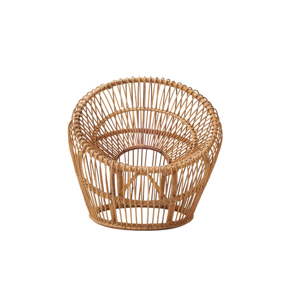 Hand-crafted Rattan Cane Sofa Furniture Wholesale Round Wicker Couch Recliner Armchairs