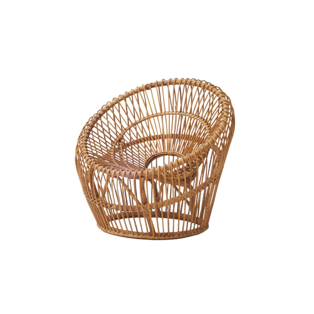 Hand-crafted Rattan Cane Sofa Furniture Wholesale Round Wicker Couch Recliner Armchairs - Image 2