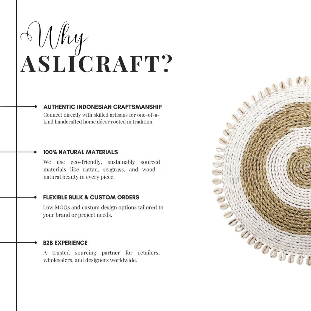 Natural Pandanus and Seashell Dining Placemats – Handmade, Coastal-Inspired Table Mats for Restaurants, Hotels, and Wholesale - Image 3