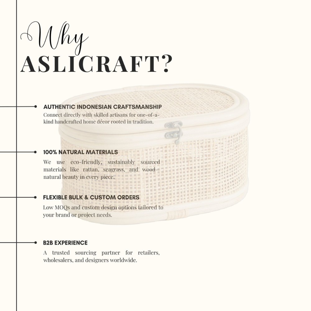 Handcrafted Rattan Basket Box – Organic Material Organizer for Minimalist Interiors - Image 2