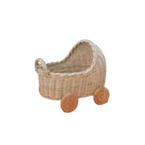 9 Natural Rattan Woven Box – Baby Basket Stroller Wicker Storage Basket Flower Basket