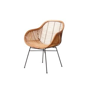 9 Round Lounge Chairs Made of Aluminium Frame and Woven Rattan with Natural Finish for Outdoor Use