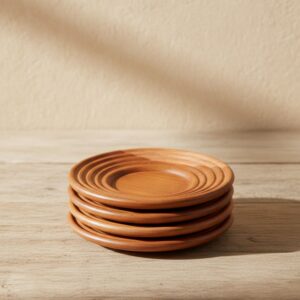 Authentic Teak Wood Plate Handcrafted Dinnerware with Premium Finish