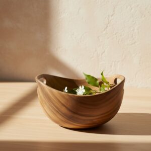 Artisan Indonesia Teak Plate Luxury B2B Handmade Dinner Plate