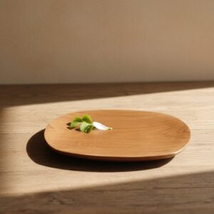 Artisan Teak Wooden Serving Plate Perfect for Appetizers, Snacks & Desserts