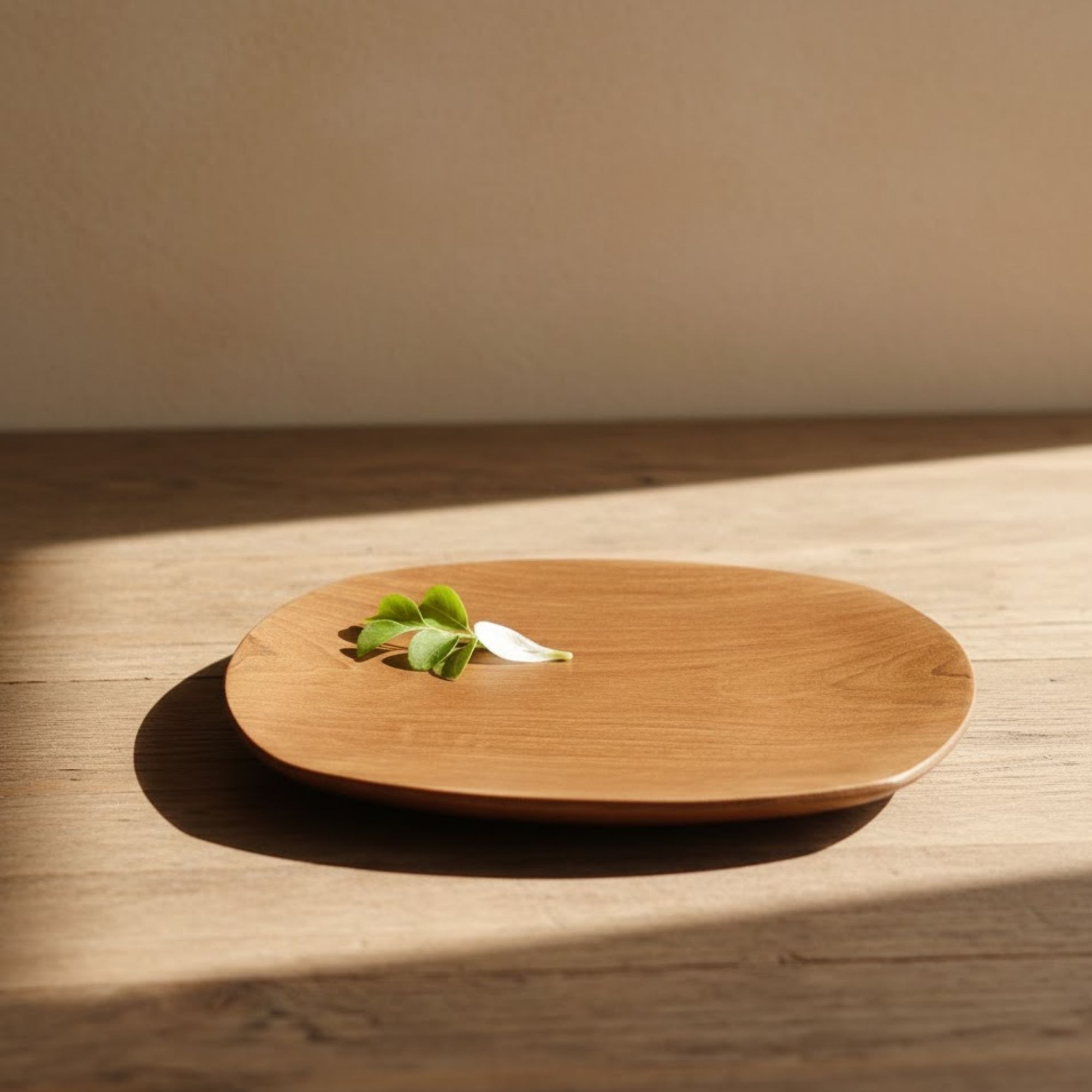 Artisan Teak Wooden Serving Plate Perfect for Appetizers, Snacks & Desserts