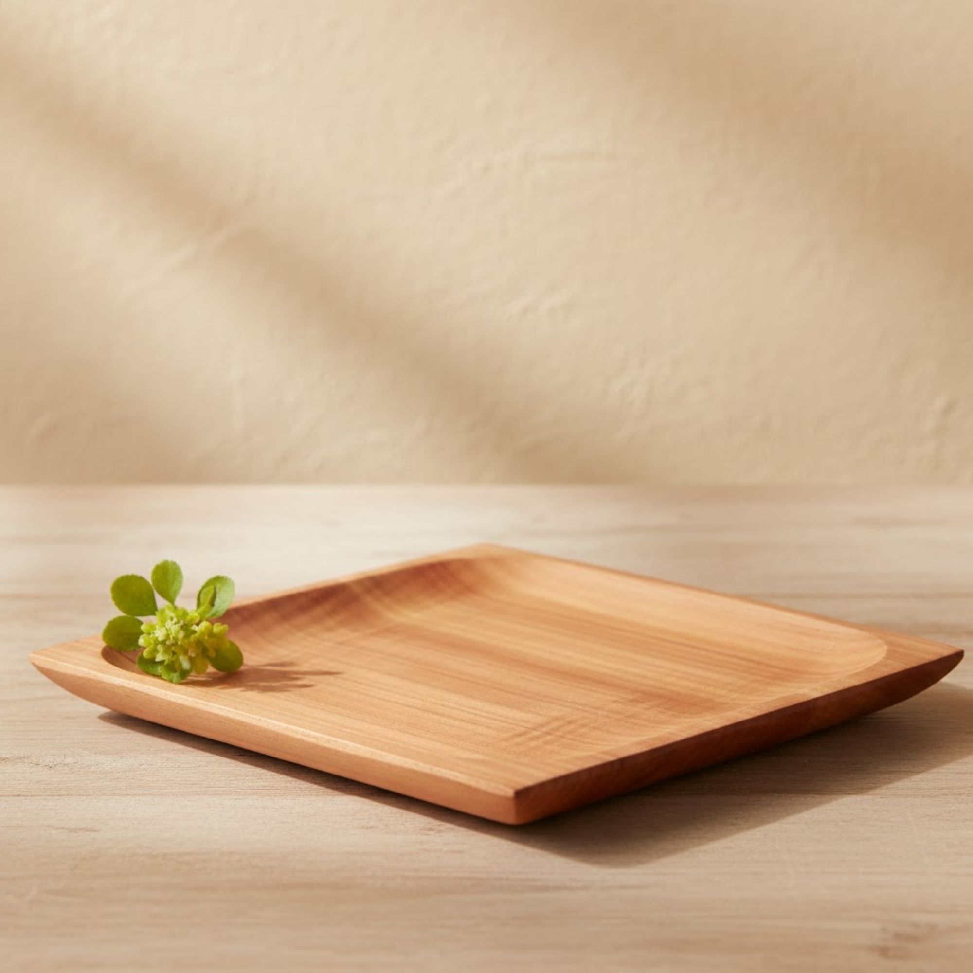 Artisan Teak Wooden Serving Plate Perfect for Appetizers, Snacks & Desserts
