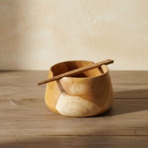 Authentic Teak Wood Artisan Bowl Strong, Durable, and FoodSafe Kitchenware
