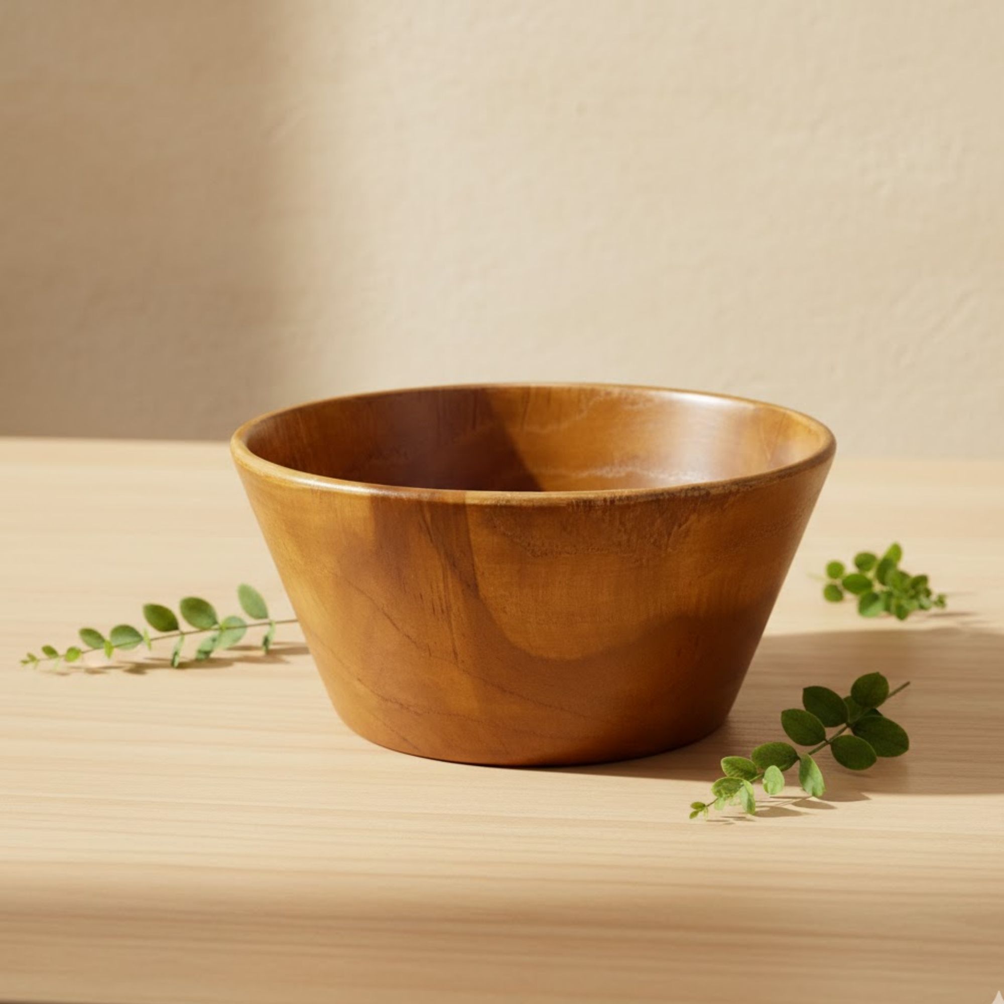 Authentic Teak Wood Artisan Bowl Strong, Durable, and FoodSafe Kitchenware