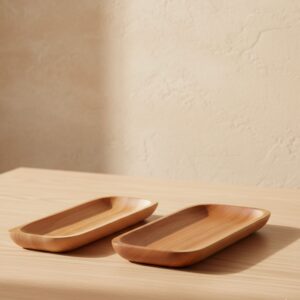 Indonesia Premium Teak Wooden Plate High-Quality B2B Dining Plate