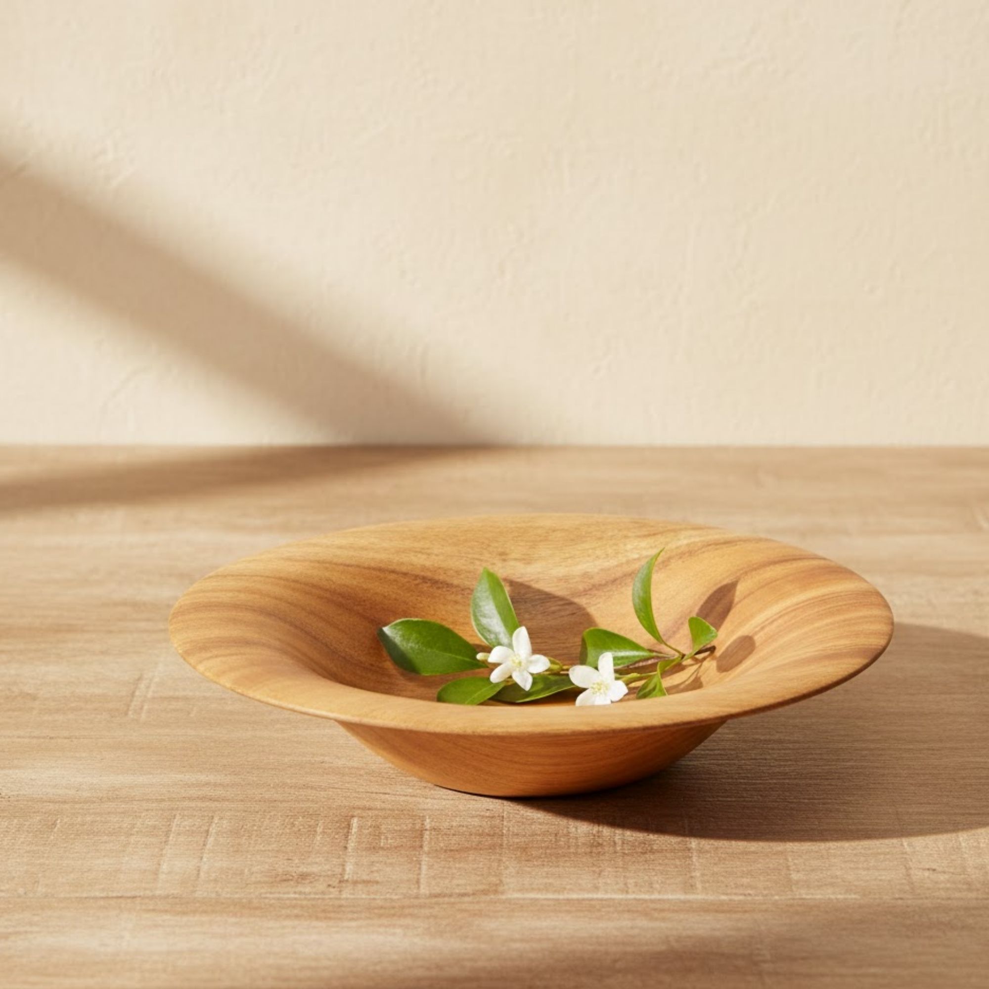 Handcrafted Teak Wood Dinner Plate High-Quality Eco Kitchenware