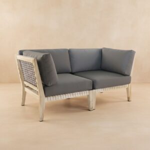 1 Hubara Handcrafted Teakwood Lounge Sofa – Premium Outdoor Furniture