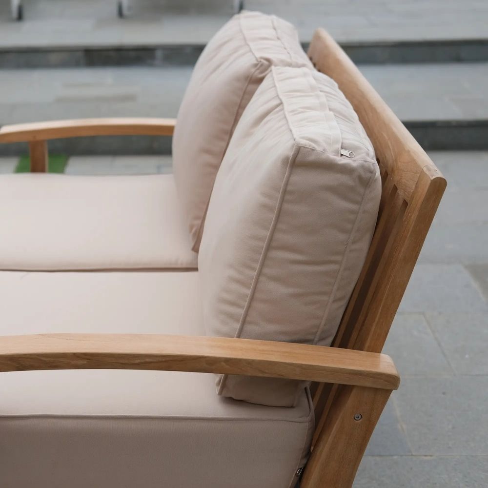 Ombar Teakwood Outdoor Two-Seater Sofa Inspired by Ocean Waves - Image 4