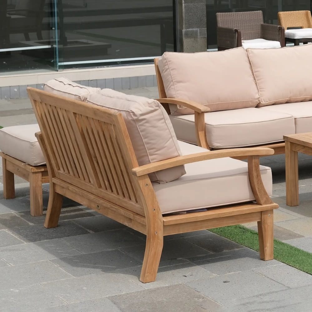 Ombar Teakwood Outdoor Two-Seater Sofa Inspired by Ocean Waves - Image 5