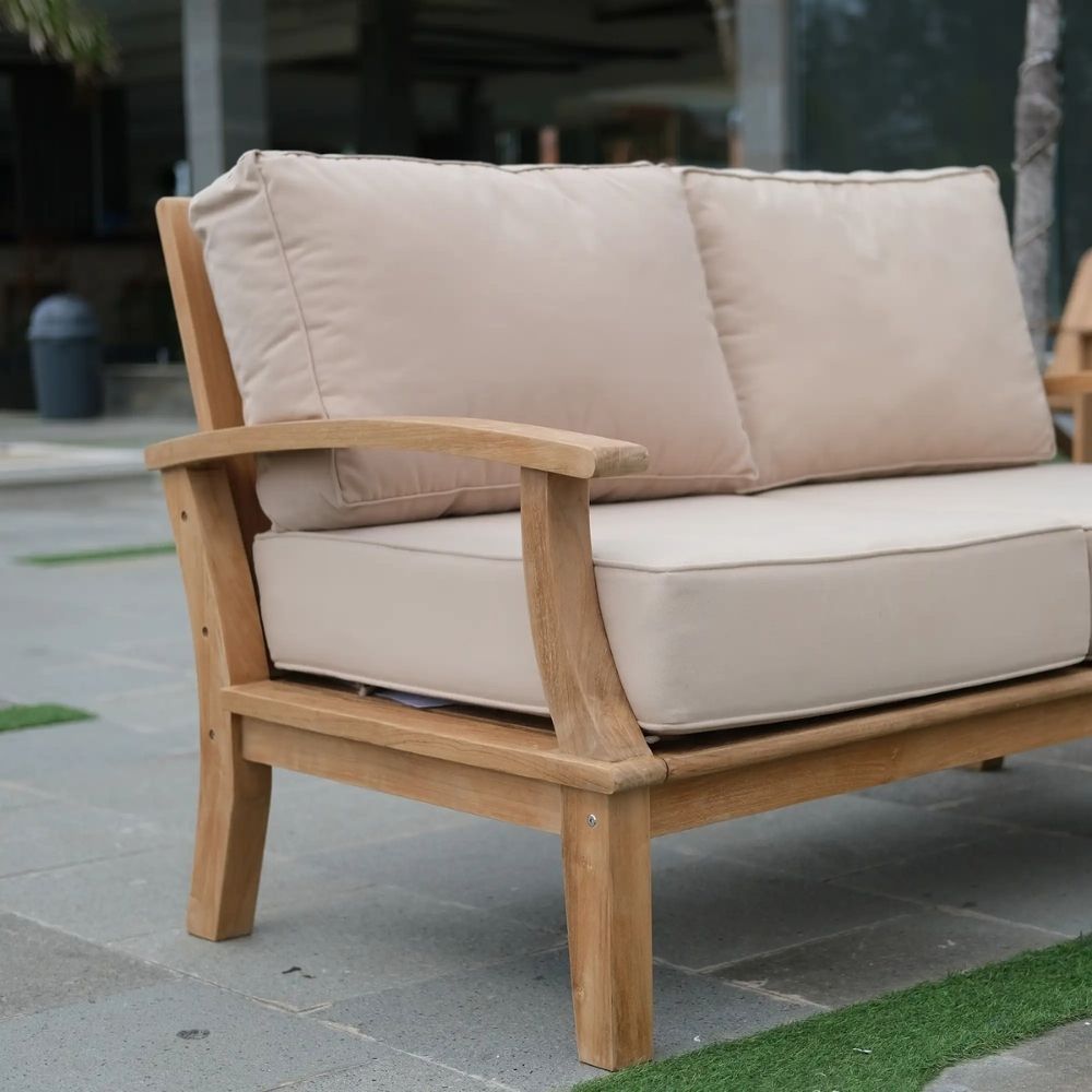 Ombar Teakwood Outdoor Two-Seater Sofa Inspired by Ocean Waves - Image 6
