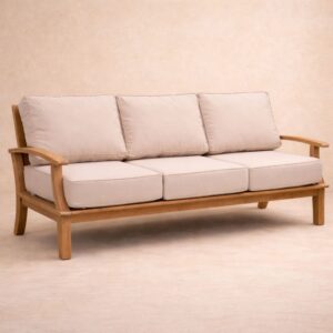 Ombar Teakwood Outdoor Three-Seater Sofa Sea Flow Design