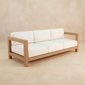 14 Salamelan Three Seat Sofa Minimalist Grade-A Teak Wood for Resort & Villa Interiors