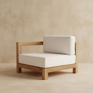 28 Salamelan Left-Hand Sofa Customizable Grade-A Teak Wood for Luxury B2B Spaces