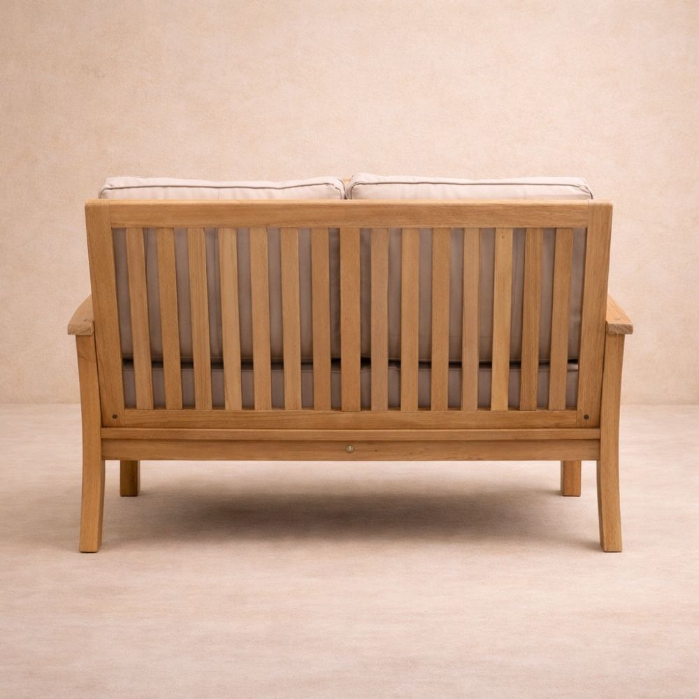 Ombar Teakwood Outdoor Two-Seater Sofa Inspired by Ocean Waves - Image 3